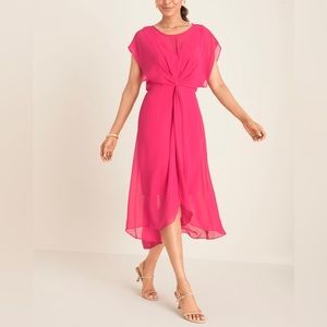 Fuchsia Adrianna Papell chiffon dress in size 12